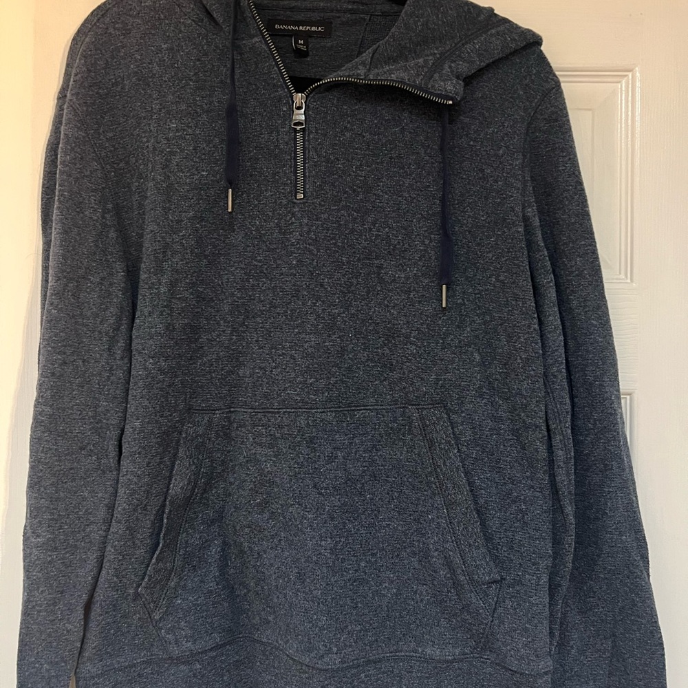 Banana Republic Men's Zip-Up Sweater in Dark Gray